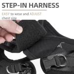 PUPTECK Adjustable Dog Harness Collar and Leash Set Step in No Pull Pet Harness for Small Medium Dogs Puppy and Cats Outdoor Walking Running, Soft Mesh Padded Reflective Vest Harnesses, Black S