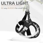 PUPTECK Adjustable Dog Harness Collar and Leash Set Step in No Pull Pet Harness for Small Medium Dogs Puppy and Cats Outdoor Walking Running, Soft Mesh Padded Reflective Vest Harnesses, Black S