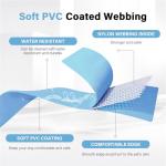 XCPP 4.2FT Dog Collar and Leash Set, PVC Waterproof Adjustable Odor Proof Pet Collars Leashes, Easy to Clean, Surface 3D Cube Effect, Dog Leash for Small Dogs, Sky Blue