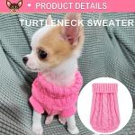 Kallfir's cutie XXS Dog Sweater, 2 Pieces Turtleneck Knitted Chihuahua Sweater Yorkie Teacup Dog Clothes Small Dogs Girl Winter Warm Sweaters Pet Cat Sweater Cold Weather Puppy Clothes XX-Small