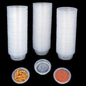 MRTIOO 100 pcs 0.5oz Crested Gecko Food and Water Feeding Cups, Reptile Feeder Bowls, for Lizard and Other Small Pet Ledge Accessories Supplies