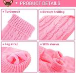 Kallfir's cutie XXS Dog Sweater, 2 Pieces Turtleneck Knitted Chihuahua Sweater Yorkie Teacup Dog Clothes Small Dogs Girl Winter Warm Sweaters Pet Cat Sweater Cold Weather Puppy Clothes XX-Small