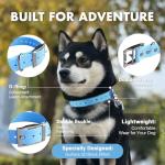 XCPP 4.2FT Dog Collar and Leash Set, PVC Waterproof Adjustable Odor Proof Pet Collars Leashes, Easy to Clean, Surface 3D Cube Effect, Dog Leash for Small Dogs, Sky Blue