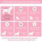 Kallfir's cutie XXS Dog Sweater, 2 Pieces Turtleneck Knitted Chihuahua Sweater Yorkie Teacup Dog Clothes Small Dogs Girl Winter Warm Sweaters Pet Cat Sweater Cold Weather Puppy Clothes XX-Small