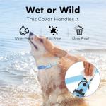 XCPP 4.2FT Dog Collar and Leash Set, PVC Waterproof Adjustable Odor Proof Pet Collars Leashes, Easy to Clean, Surface 3D Cube Effect, Dog Leash for Small Dogs, Sky Blue