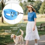 XCPP 4.2FT Dog Collar and Leash Set, PVC Waterproof Adjustable Odor Proof Pet Collars Leashes, Easy to Clean, Surface 3D Cube Effect, Dog Leash for Small Dogs, Sky Blue