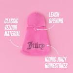 Juicy Couture Bling Velour Pet Hoodie - Hot Pink - M/L (7-12 lbs.) - Pet Hoodies for Small Dogs or Cats