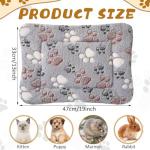 Tuanse 4 Pack Ultra Soft Dog Cat Bed Mat Small Animal Guinea Pig Bed with Cute Print Reversible Fleece Dog Crate Kennel Pad Cozy Washable Thickened Hamster Pet Beds Mat(13 x 19 Inches,Light Gray)