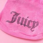 Juicy Couture Bling Velour Pet Hoodie - Hot Pink - M/L (7-12 lbs.) - Pet Hoodies for Small Dogs or Cats