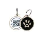 Pet Dwelling Smart Dog ID Tag – NFC & QR Code Pet ID Tag, Free Personalized Online Profile & Instant Scan Alerts (Black Paw)