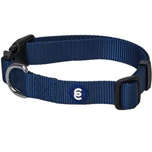 Blueberry Pet Essentials Dog Collar | Adjustable Nylon Dog Collar for Large Dogs | Classic True Navy Dog Collars for Small Dogs | Premium Pet Safety & Style with Secure Leash Attachment