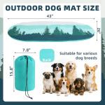 PUPTECK Reversible Outdoor Travel Dog Bed Waterproof, Camping Essentials with Carry Bag, Portable & Foldable Pet Pad Crate Kennel Mat for Large Medium Small Dogs, Travel Accessories, 43”x26” Blue