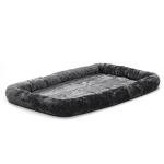 MidWest Homes for Pets QuietTime Dog Bed – Gray Faux Fur Bolster, Ultra-Soft and Machine Washable, Fits 48-Inch Crates and Carriers, for Extra-Large Breed Dogs