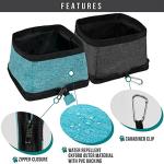 PetAmi Collapsible Dog Bowls 2 Pack, Food and Water Bowls Travel Set, Portable Pet Dish No Spill, Foldable Lightweight BPA Free Leakproof Bowls, Camping Hiking Walking Outdoor Gear Accessories, Blue