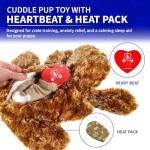 Pet Fit For Life Cuddle Pup Toy with Heartbeat & Heat Pack - USB Rechargeable Cuddly Dog Sleep Aid - Calming Comfort for Anxiety Relief - Safe, Huggable Pet Crate Training Aid - Small (12" Long)