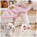 Cute Pet Apparel Cotton Dog Clothes All Season Sleeveless Puppy Kitten Pullover Soft Skin-Friendly (Beige, M (5.5-8.8lbs))