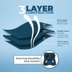 Best Pet Supplies - All Weather Mesh / Plush, Reflective, No Pull Harness for Small, Medium Dogs, Cats - Secure with Hook & Loop Fastener, Buckle, Double D-Rings - Blue/Black Trim, L