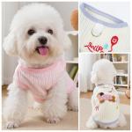 Cute Pet Apparel Cotton Dog Clothes All Season Sleeveless Puppy Kitten Pullover Soft Skin-Friendly (Beige, M (5.5-8.8lbs))