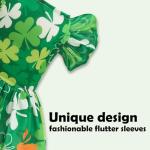 CuteBone Frilly Dog Dress Princess Puppy St.Patrick's Day Dresses with Ruffled Sleeves Cat Clothes Outfit for Small Dogs Girl Pet Apparel FX12S