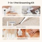 Pecute Dog Grooming Vacuum & Dryer, 7-in-1 Pet Grooming Kit with Clipper, 10000Pa Dog Vacuum for Shedding Grooming, Adjustable Speed & Temp, 55dB Low Noise,1.7L Dust Cup