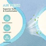 RoseYouth Dog Collar and Leash Set with Bowtie, Girl Dog Collars Metal Buckle Adjustable for Small Medium Dogs (Blue-Harness, S: Neck 10-16", Chest 13-16")