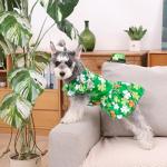 CuteBone Frilly Dog Dress Princess Puppy St.Patrick's Day Dresses with Ruffled Sleeves Cat Clothes Outfit for Small Dogs Girl Pet Apparel FX12S