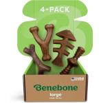 Benebone Large 4-Pack Dog Chew Toys for Aggressive Chewers, Made in USA, 90lbs and Under