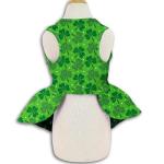 St. Patrick's Day Dog Dress, Green Shamrock Clover Puppy Skirt with Bowknot, Soft Breathable Pet Clothes for Small Medium Dogs & Cats, Cute Irish Holiday Outfit Apparel & Costume