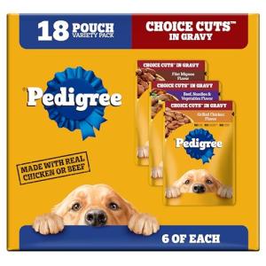 Pedigree Meaty Dog Food Variety Pack, 18 Pouches