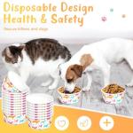 Mifoci 100 Pcs Disposable Dog Bowls 1.5 Cups Pets Disposable Feeding Bowls for Dogs and Cats Pets Paper Travel Cups for Small Medium Dogs Cats Puppy Kitten Dry or Wet Serving Food Water (Classic)
