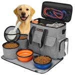 Travel Pet Bag with Food Storage & Bowls