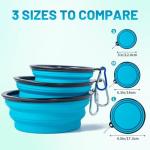 2 Pack Collapsible Pet Travel Bowls with Lids