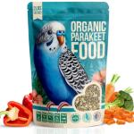 Flocksentials Organic Parakeet Food - No Fillers, Fatty Seeds, or Dyes - Budgies, Lovebirds & Parrotlets - Premium Human Grade Seed Mix, Grain & Wholesome Veggies – Made in USA (2 lbs)