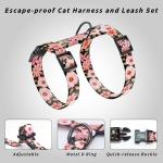 Seyezo Cat Harness and Leash Set, Adjustable Kitten Harness Escape Proof Cats Harness, Soft Lightweight Walking Travel Pet Harness, Cute Kitty Harness Leash Set for Small Medium Cats, Light Pink