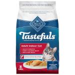 Blue Buffalo Tastefuls Natural Dry Food for Adult Indoor Cats, Salmon & Brown Rice Recipe, 3-lb. Resealable Bag
