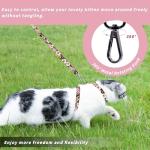 Seyezo Cat Harness and Leash Set, Adjustable Kitten Harness Escape Proof Cats Harness, Soft Lightweight Walking Travel Pet Harness, Cute Kitty Harness Leash Set for Small Medium Cats, Light Pink