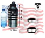 TALA TEAM Insulated Dog Water Bottle Portable (32oz) - Dog Travel Water Bottle with a Hook for Hiking & 2 Bowls Attached. Pet Travel Accessories, Puppy Essentials, Portable Pet Dispenser.