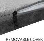 EMPSIGN Stylish Dog Bed Mat Dog Crate Pad Mattress Reversible (Cool & Warm), Water Proof Linings, Removable Machine Washable Cover, Firm Support Pet Crate Bed for Small to XX-Large Dogs, Grey