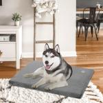 EMPSIGN Stylish Dog Bed Mat Dog Crate Pad Mattress Reversible (Cool & Warm), Water Proof Linings, Removable Machine Washable Cover, Firm Support Pet Crate Bed for Small to XX-Large Dogs, Grey