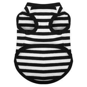 Paiaite Dog Striped Shirt Happy Color Cotton Sleeveless Puppy Shirts Breathable Pet Apparel Tank Top Colorful Puppy Sweatshirt Clothes for Small Medium Dogs Black S