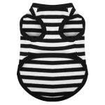Paiaite Dog Striped Shirt Happy Color Cotton Sleeveless Puppy Shirts Breathable Pet Apparel Tank Top Colorful Puppy Sweatshirt Clothes for Small Medium Dogs Black S