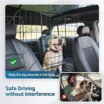 rabbitgoo Dog Car Barrier for SUVs, Adjustable Large Pet Gate, Universal-Fit Divider Cargo Net, Heavy-Duty Wire Mesh Dog Barrier SUV, Van Vehicles Subaru Car Accessories Safety Travel, Triple Folding