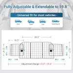 rabbitgoo Dog Car Barrier for SUVs, Adjustable Large Pet Gate, Universal-Fit Divider Cargo Net, Heavy-Duty Wire Mesh Dog Barrier SUV, Van Vehicles Subaru Car Accessories Safety Travel, Triple Folding