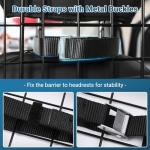 rabbitgoo Dog Car Barrier for SUVs, Adjustable Large Pet Gate, Universal-Fit Divider Cargo Net, Heavy-Duty Wire Mesh Dog Barrier SUV, Van Vehicles Subaru Car Accessories Safety Travel, Triple Folding