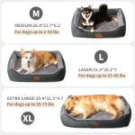 Tidore Orthopedic Dog Beds for Medium Dogs, Durable Egg Crate Foam Sofa Dog Bed wit Washable Removable Cover,Waterproof Lining,Pet Bed for Large Dogs (Dark Grey-Velvet, 26.4" L x 21.7" W x 6.2" Th)