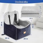 Dog Car Seat for Small/Medium Dogs, Dog Booster with Thick Memory Foam Two Layers of Elevated Cushion, Fully Detachable and Washable, Pet Booster Seat for Travel Accessories