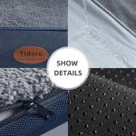 Tidore Orthopedic Dog Beds for Medium Dogs, Durable Egg Crate Foam Sofa Dog Bed wit Washable Removable Cover,Waterproof Lining,Pet Bed for Large Dogs (Dark Grey-Velvet, 26.4" L x 21.7" W x 6.2" Th)