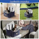 Dog Car Seat for Small/Medium Dogs, Dog Booster with Thick Memory Foam Two Layers of Elevated Cushion, Fully Detachable and Washable, Pet Booster Seat for Travel Accessories