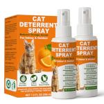 Cat Deterrent Spray 2 Pack, Natural Non-Toxic Plant Based Anti-Scratch & Anti-Marking Spray for Cats & Kittens, Orange Scent Pet Training Aid, Safe for Pets, Indoor Outdoor Furniture, Protector