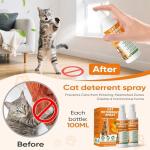 Cat Deterrent Spray 2 Pack, Natural Non-Toxic Plant Based Anti-Scratch & Anti-Marking Spray for Cats & Kittens, Orange Scent Pet Training Aid, Safe for Pets, Indoor Outdoor Furniture, Protector